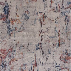8' X 10' Orange and Ivory Medallion Area Rug
