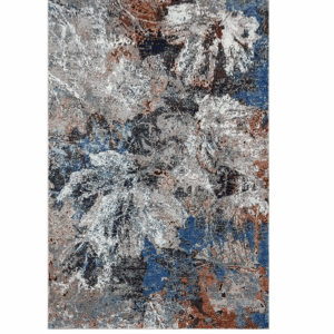 5' X 8' Gray Abstract Foliage Area Rug
