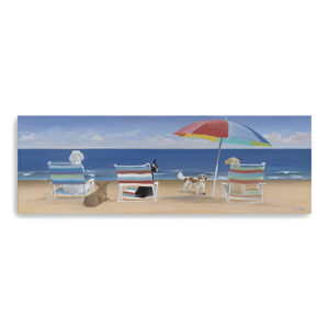 Dogs Perfect Beach Day Unframed Canvas Wall Art