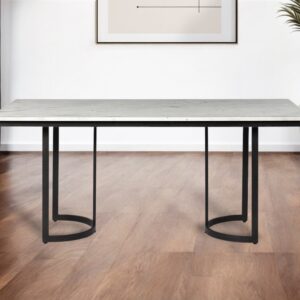 71" White And Black Dining Table