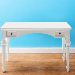 47" White Computer Desk With Two Drawers