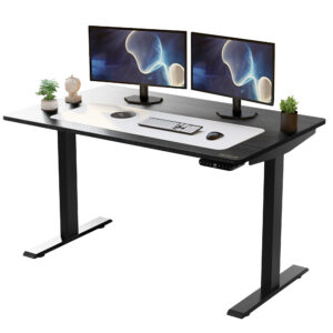Black on Black 45" Bamboo Dual Motor Electric Office Adjustable Computer Desk