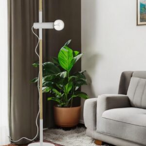 55" Brown And White Reading Floor Lamp