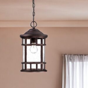 Black Lantern Seeded Metal Dimmable Chandelier With Clear Shades