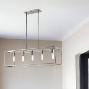 Cobar 5-Light Satin Nickel Island Pendant