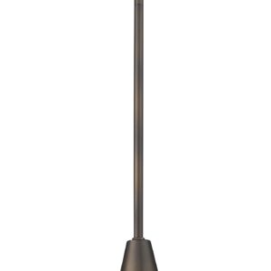 Bronze Hanging Light with Ribbed Pebbled Glass Shade