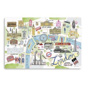 Fun Illustrated London Map Unframed Print Wall Art