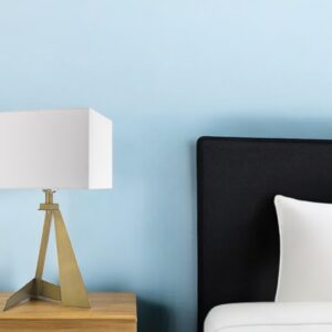 25" Brass Metal Novelty Table Lamp With White Shade