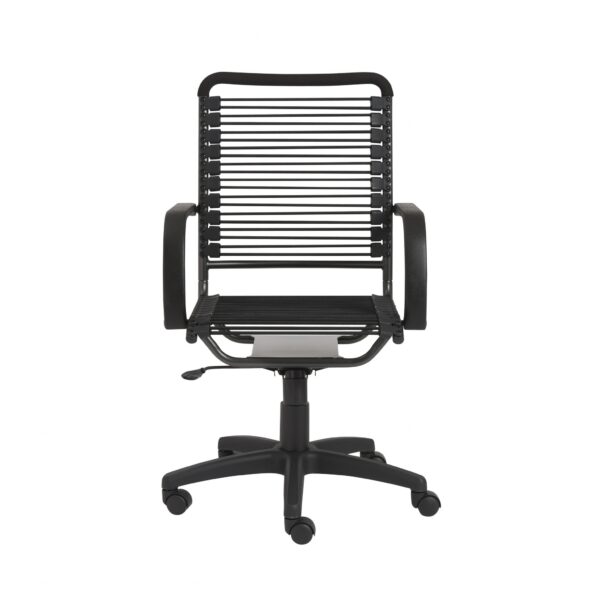 Black Adjustable Swivel Bungee Rolling Office Chair