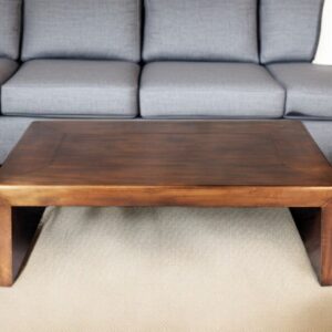 54" Copper Solid Wood and Metal Frame Coffee Table