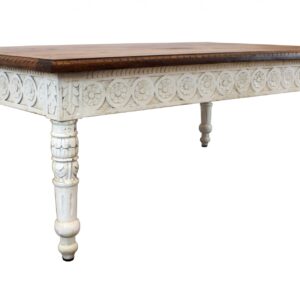48" Brown and Ivory Solid Wood Coffee Table