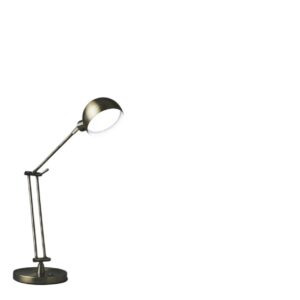 18" Antiqued Bronze Adjustable Swing Arm Desk Lamp USB With Antiqued Bronze Shade