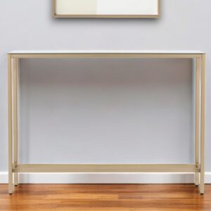 36" Silver and Gold Mirrored Glass Console Table