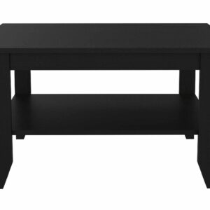 32" Black Coffee Table With Shelf
