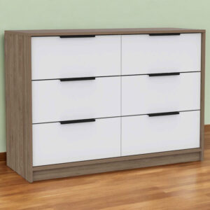 42" Brown and White Four Drawer Dresser