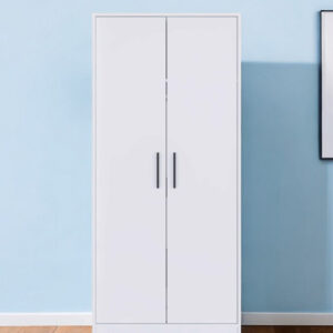 71" White Wood Two Door Single Drawer Combo Dresser