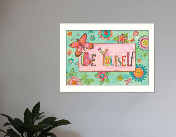 Be Yourself  White Framed Print Wall Art