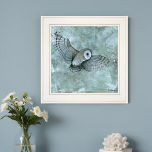 Simplicity Owl  White Framed Print Wall Art