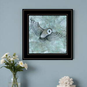 Simplicity Owl  Black Framed Print Wall Art