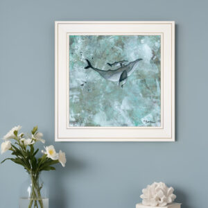 Simplicity Humpback  White Framed Print Wall Art