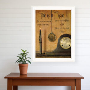 Time is an Illusion  White Framed Print Wall Art