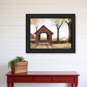 Bucks County Bridge  Black Framed Print Wall Art
