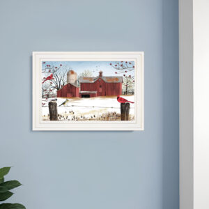 Winter Friends  White Framed Print Wall Art
