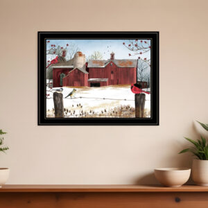 Winter Friends  Black Framed Print Wall Art
