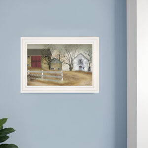 The Old Stone Barn  White Framed Print Wall Art