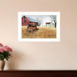 Granddads Old Truck  White Framed Print Wall Art