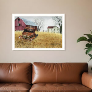 Granddads Old Truck  White Framed Print Wall Art