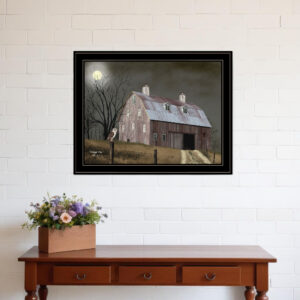 Midnight Moon  Black Framed Print Wall Art