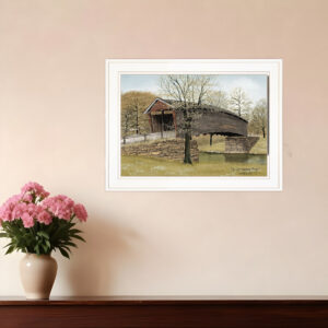 The Old Humpback Bridge  White Framed Print Wall Art