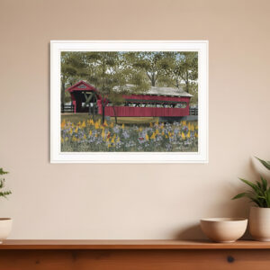 Pottersburg Bridge  White Framed Print Wall Art