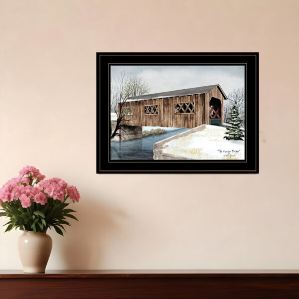 The Kissing Bridge  Black Framed Print Wall Art