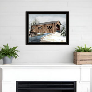 The Kissing Bridge  Black Framed Print Wall Art