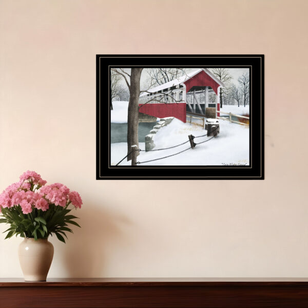 Crisp Winter Evening  Black Framed Print Wall Art