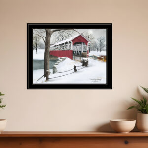Crisp Winter Evening  Black Framed Print Wall Art