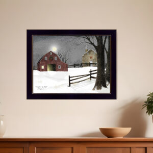 Light in the Stable  Black Framed Print Wall Art