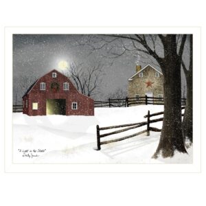 Light in the Stable  White Framed Print Wall Art