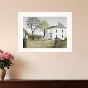 Spring Cleaning  White Framed Print Wall Art