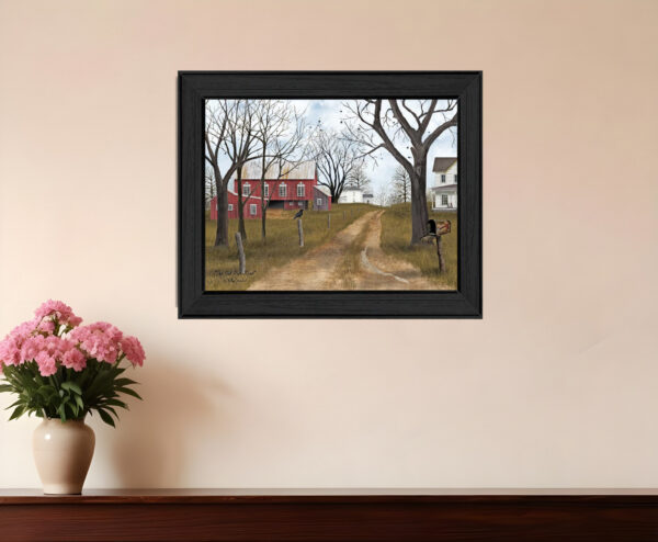 The Old Dirt Road  Black Framed Print Wall Art