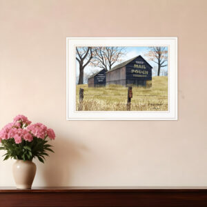 Treat Yourself Mail Pouch Barn  White Framed Print Wall Art