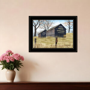 Treat Yourself Mail Pouch Barn  Black Framed Print Wall Art