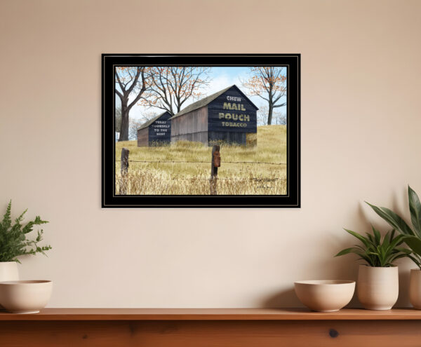 Treat Yourself Mail Pouch Barn  Black Framed Print Wall Art