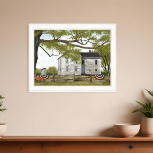 Sweet Summertime House  White Framed Print Wall Art