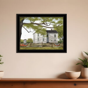 Sweet Summertime House  Black Framed Print Wall Art