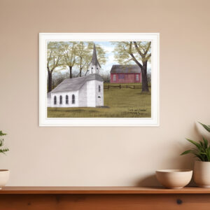 Faith and Freedom  White Framed Print Wall Art