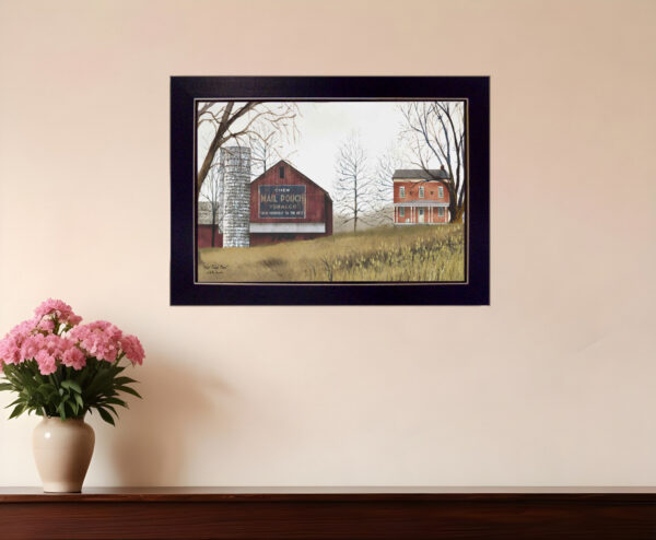 Mail Pouch Barn  Black Framed Print Wall Art
