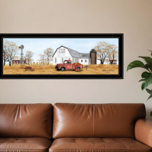Autumn on Farm  Black Framed Print Wall Art